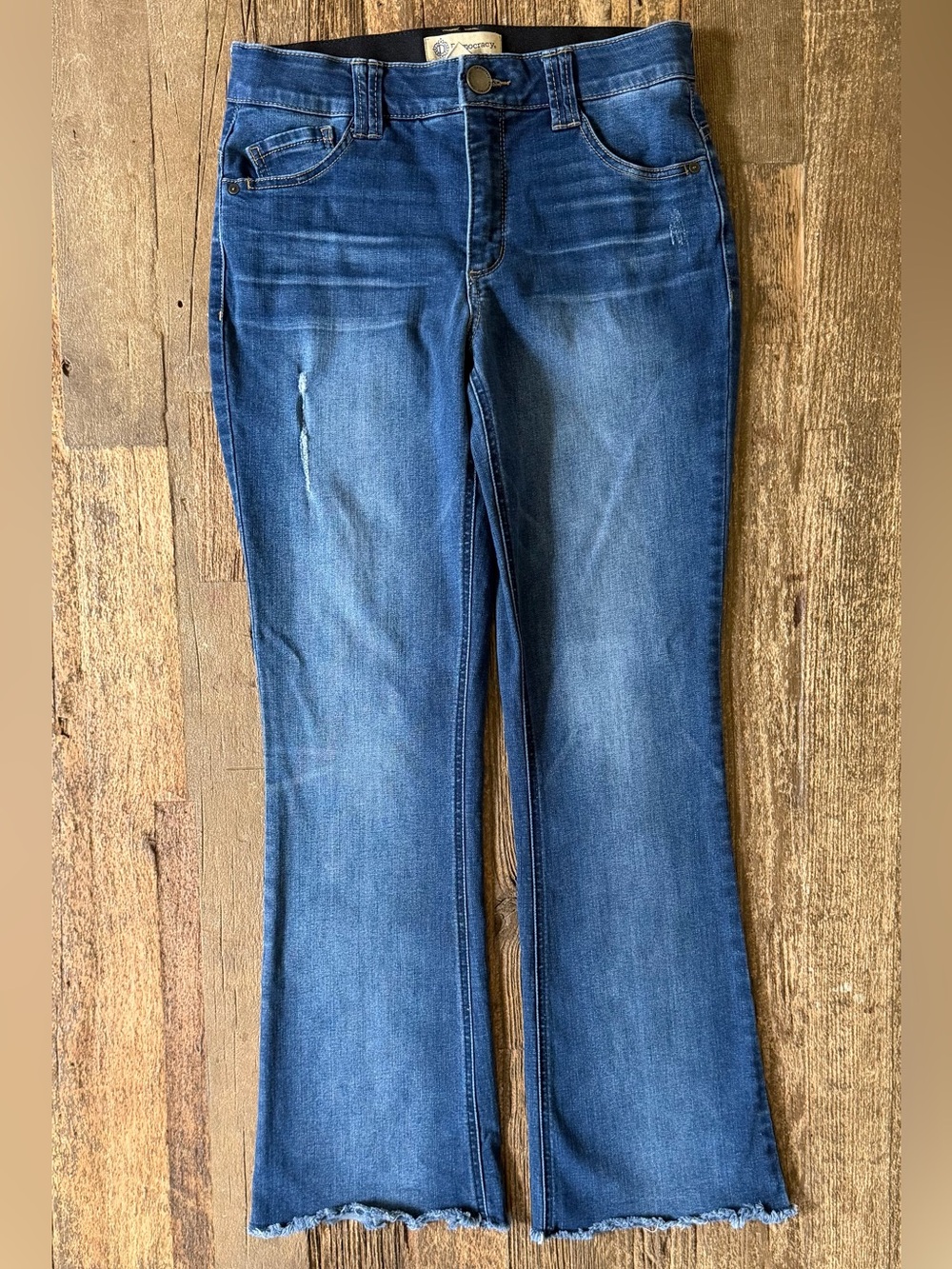 Democracy Ab Technology Bootcut Jeans 8 Raw Hem Distressed Stretch